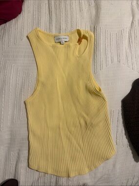 Yellow Ribbed Tank Top
